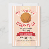 Schattigee Trendy Basketbalveld & Lint Verjaardag Kaart (Voorkant)