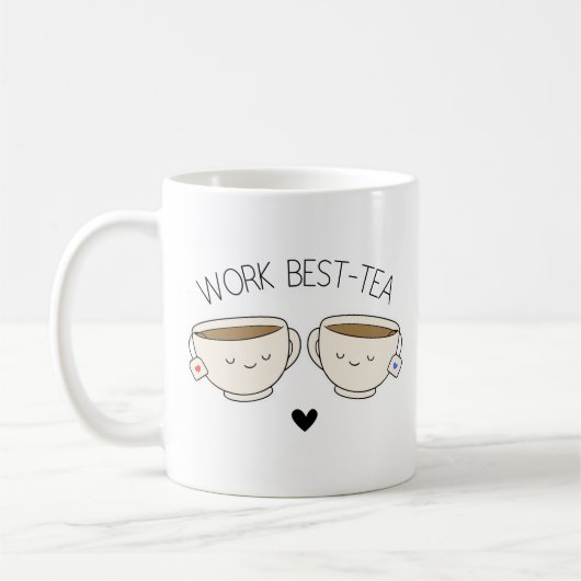 Schattigee trendy Funny Work Best-Tea Coffee Mok (Links)