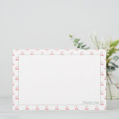 Schattigee trendy gepersonaliseerde kersen briefpapier (Staand voorkant)
