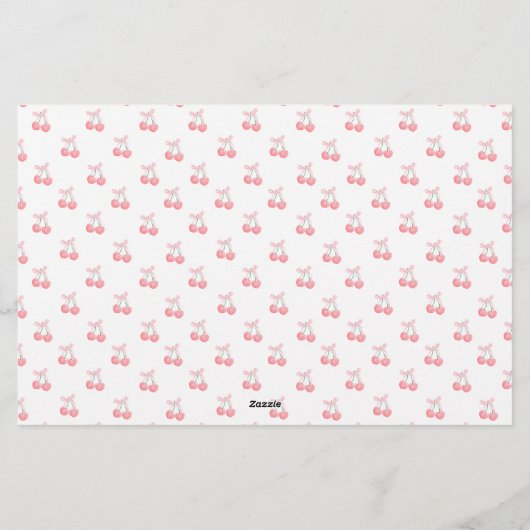 Schattigee trendy gepersonaliseerde kersen briefpapier (Achterkant)