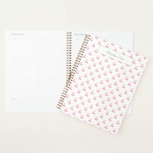 Schattigee trendy gepersonaliseerde kersen planner (Display)
