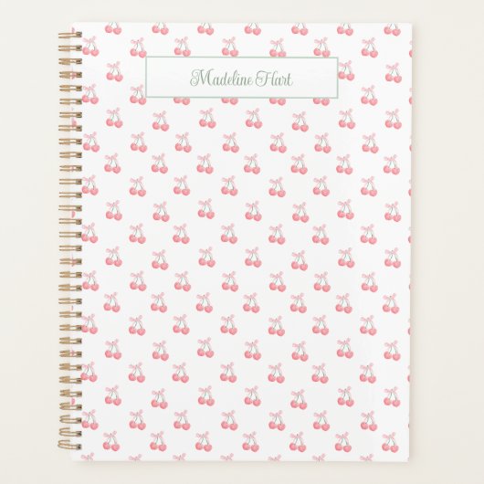 Schattigee trendy gepersonaliseerde kersen planner (Voorkant)