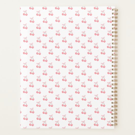 Schattigee trendy gepersonaliseerde kersen planner (Achterkant)