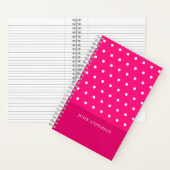 Schattigee trendy Girly Hot Pink Polka Dots Custom Notitieboek (Binnen)