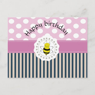 Schattigee trendy girly patroonbij briefkaart