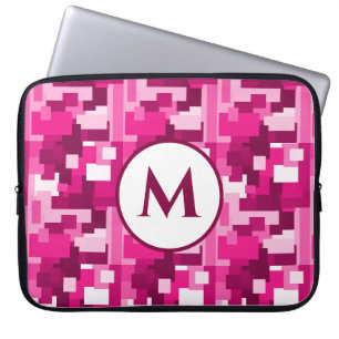 Schattigee Trendy Hot Pink Digitale Camo Patroon M Laptop Sleeve