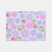 Schattigee trendy huisdieren en Dasies Fleece Deken (Voorkant (Horizontaal))