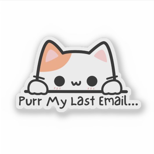 Schattigee trendy kat Spint mijn laatste e-mail St Sticker (Voorkant)