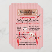 Schattigee Trendy Medische Verpleegschool Afstuder Kaart (Voorkant / Achterkant)