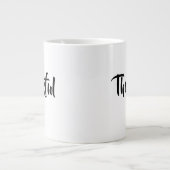 Schattigee trendy minimalistische dankbare Thanksg Grote Koffiekop (Voorkant)