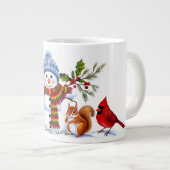 Schattigee trendy moderne grappige kerst grote koffiekop (Voorkant rechts)
