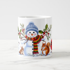 Schattigee trendy moderne grappige kerst grote koffiekop