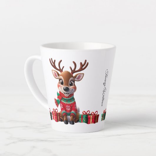 Schattigee trendy moderne grappige kerst latte mok (Linkerhoek)