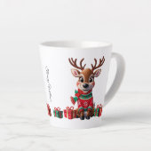 Schattigee trendy moderne grappige kerst latte mok (Rechterhoek)