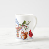 Schattigee trendy moderne grappige kerst porselein kop (Voorkant rechts)