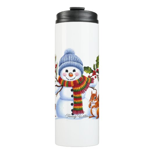 Schattigee trendy moderne grappige kerst thermosbeker (Voorkant)