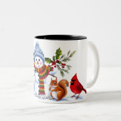 Schattigee trendy moderne grappige kerst tweekleurige koffiemok (Voorkant rechts)