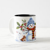 Schattigee trendy moderne grappige kerst tweekleurige koffiemok (Voorkant links)
