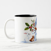 Schattigee trendy moderne grappige kerst tweekleurige koffiemok (Links)