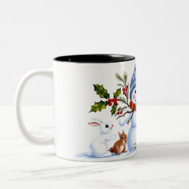 Schattigee trendy moderne grappige kerst tweekleurige koffiemok