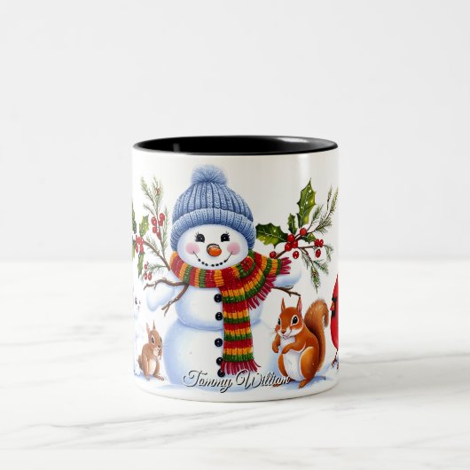 Schattigee trendy moderne grappige kerst tweekleurige koffiemok (Center)