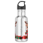 Schattigee trendy moderne grappige kerst waterfles  (Voorkant)