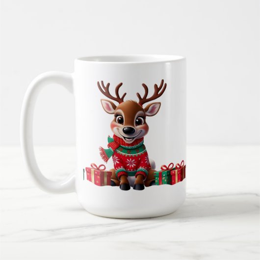 Schattigee trendy moderne Humor Grappige kerst Koffiemok (Links)