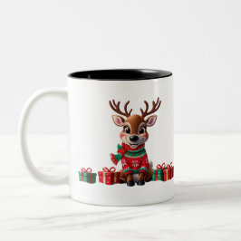 Schattigee trendy moderne Humor Grappige kerst Tweekleurige Koffiemok