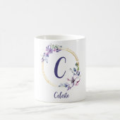 Schattigee Trendy Monogram Bloemen Mok (Center)