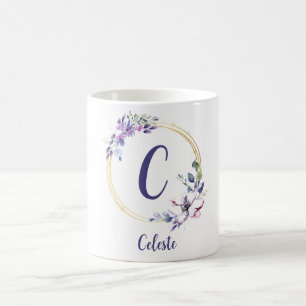 Schattigee Trendy Monogram Bloemen Mok