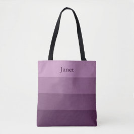 Schattigee Trendy Paarse Ombre Strepen Monogram Na Tote Bag