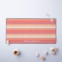 Schattigee trendy perzik roze strepen naam