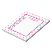 Schattigee trendy roze en witte polka dot to do li notitieblok (Linkerzijde)