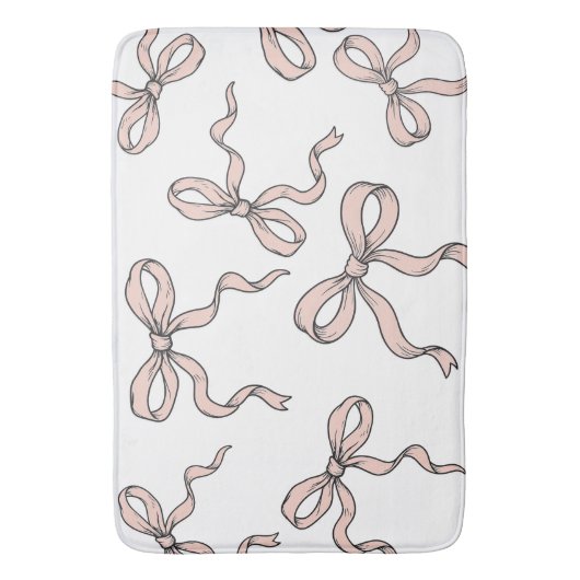Schattigee trendy roze lintbogen geschetst in zwar badmat (Voorkant Verticaal)