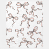 Schattigee trendy roze lintbogen geschetst in zwar fleece deken (Voorkant)
