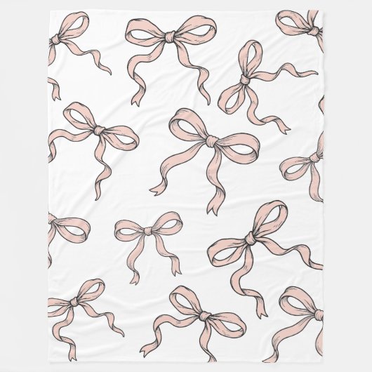 Schattigee trendy roze lintbogen geschetst in zwar fleece deken (Voorkant)
