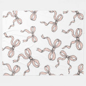 Schattigee trendy roze lintbogen geschetst in zwar fleece deken (Voorkant (Horizontaal))