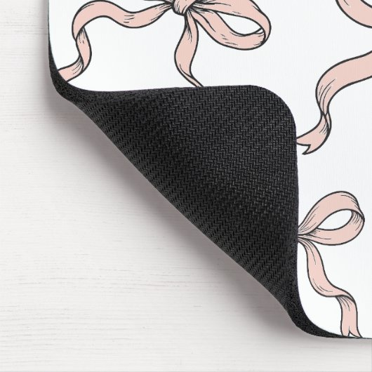 Schattigee trendy roze lintbogen geschetst in zwar muismat (Hoek)