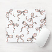 Schattigee trendy roze lintbogen geschetst in zwar muismat (Met muis)