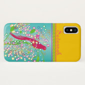 Schattigee Trendy Roze Zwaluw Vogelcirkel Burst Aq Case-Mate iPhone Case (Achterkant (horizontaal))