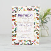 Schattigee Trendy Waterverf Vlinders Kaart (Staand voorkant)