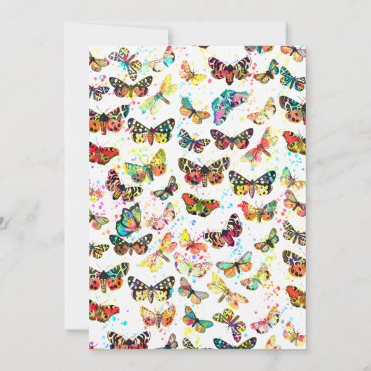 Schattigee Trendy Waterverf Vlinders Kaart (Achterkant)