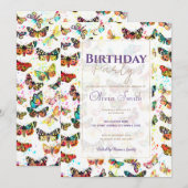 Schattigee Trendy Waterverf Vlinders Kaart (Voorkant / Achterkant)