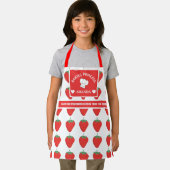 Schattigee Trendy Witte & Rode Aardbei Custom Kind Schort (Insitu)