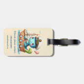 Schattigee Trex Dino Bootkapitein Bagagelabel (Achterkant horizontaal)