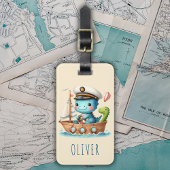 Schattigee Trex Dino Bootkapitein Bagagelabel