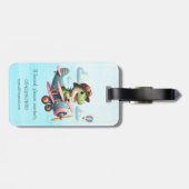 Schattigee Trex Dinosaurus Vliegen Een Charmant Vl Bagagelabel (Achterkant horizontaal)