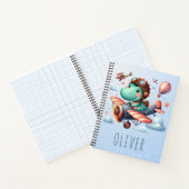 Schattigee Trex Dinosaurus Vliegen Een Charmant Vl Notitieboek (Binnen)