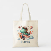 Schattigee Trex Dinosaurus Vliegen Een Charmant Vl Tote Bag (Achterkant)