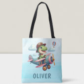 Schattigee Trex Dinosaurus Vliegen Een Charmant Vl Tote Bag